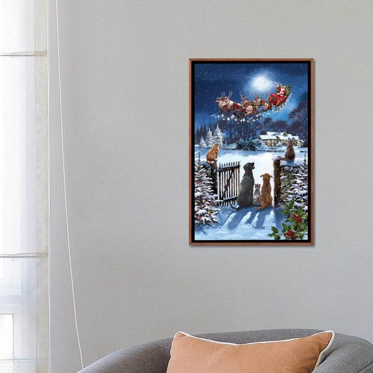 Dogs watching on sale santa lighted canvas